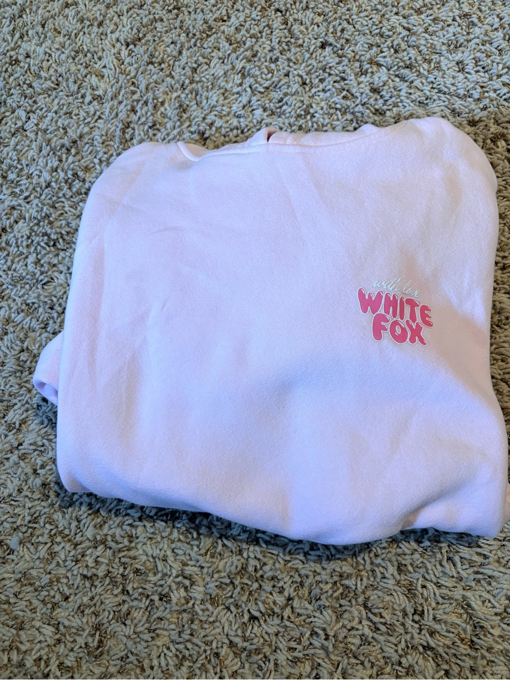 White Fox Boutique Pastel Pink Sweatshirt with Chest Logo